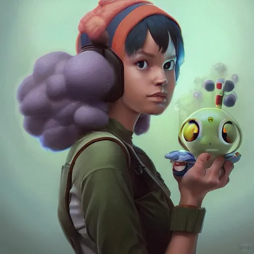 Image similar to lofi biopunk pokemon portrait of misty, Pixar style, digital art, render, by Tristan Eaton Stanley Artgerm and Tom Bagshaw.