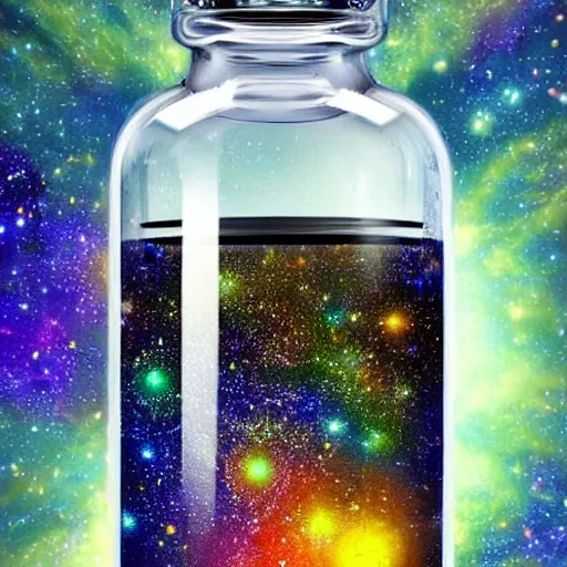 Prompt: a universe in a bottle