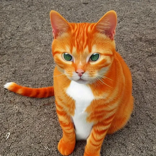 Image similar to photo of a human and orange tabby cat hybrid