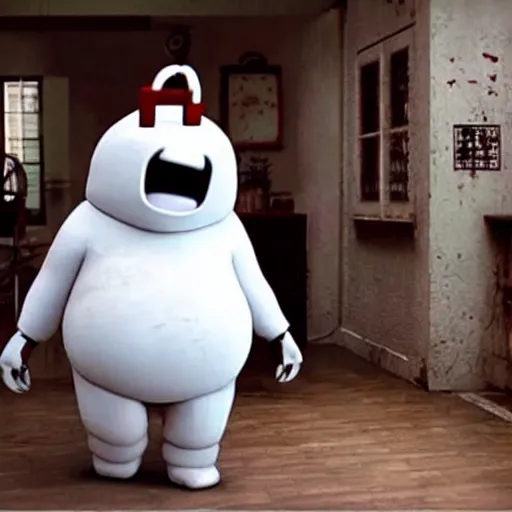 Image similar to “ baymax in horror movie, terrifying, rated r ”