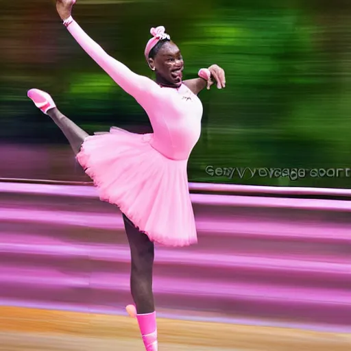 Image similar to paparazzi photo of Lebron James Lebron James Lebron James Lebron James Lebron James wearing ballet clothes, pink skirt, pink shirt, ponytail, ultra high definition, professional photography, dynamic shot, smiling, high angle view, portrait, Cinematic focus, Polaroid photo, vintage, neutral colors, soft lights, foggy, by Steve Hanks, by Serov Valentin, by lisa yuskavage, by Andrei Tarkovsky 8k render, detailed, oil on canvas, beautiful beautiful beautiful beautiful beautiful beautiful