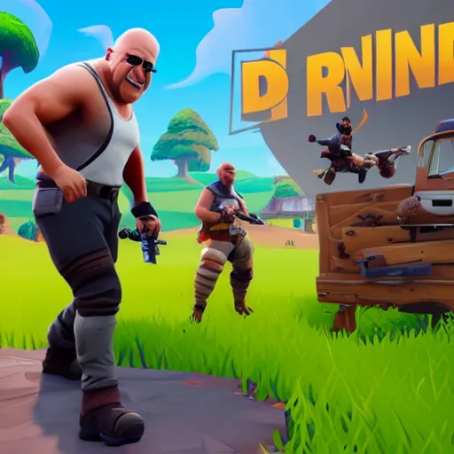 Prompt: an in-game screenshot of Danny Devito as a skin in Fortnite