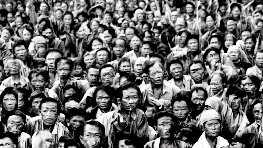 Prompt: A badass photo from a Films about the Indonesian National Revolution, hyper detailed, 50mm, award winning photography, perfect faces.