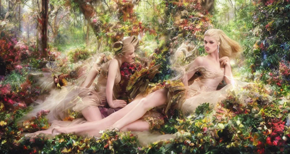 Prompt: Enchanted and magic forest, by Rob Hefferan