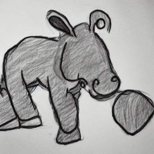 Image similar to child's crayon drawing of eeyore