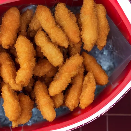 Prompt: fried spiders in a kfc bucket