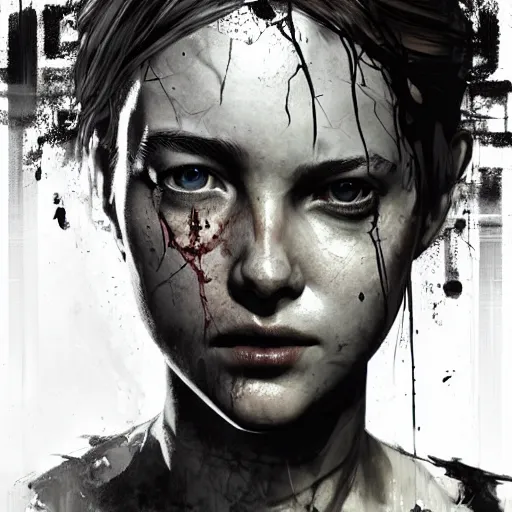 Image similar to full figure elle from last of us, hyperrealistic, art of elysium by yoji shinkawa and by jeremy mann and alphonse mucha, fantasy art, photo realistic, dynamic lighting, artstation, poster, volumetric lighting, very detailed face, 4 k, award winning