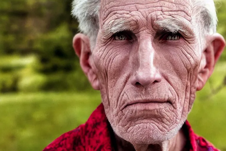 Image similar to A colored colorized real photograph of Jerma985 as an elderly guy, taken in the early 2020s, taken on a 2010s Camera, realistic, hyperrealistic, very realistic, very very realistic, highly detailed, very detailed, extremely detailed, detailed, digital art, trending on artstation, headshot and bodyshot, detailed face, very detailed face, very detailed face, real, real world, in real life, realism, HD Quality, 8k resolution, intricate details, colorized photograph, colorized photon, body and headshot, body and head in view