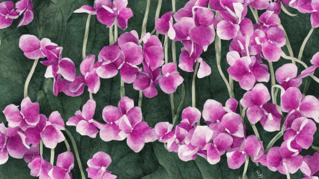 Image similar to photorealism unacceptable inky cyclamen