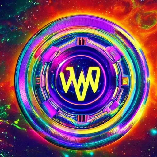 Image similar to a and w vaporwave logo, colorful, digital art, cosmic, 3 d high definition, trending on art station, photorealistic, high resolution, 8 k, octane, hyper detailed, insane details, intricate, elite, ornate, elegant trend, highly detailed and intricate, sharp focus, photography, unreal engine