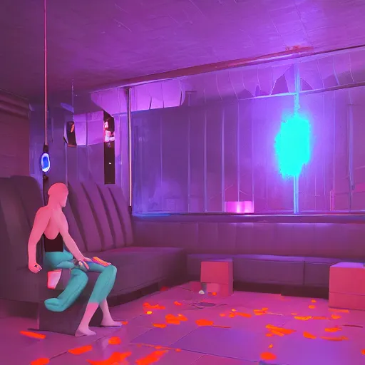 Prompt: 2 apes in a private booth at dance club throwing money in the air, surrounded by beautiful women, made by beeple