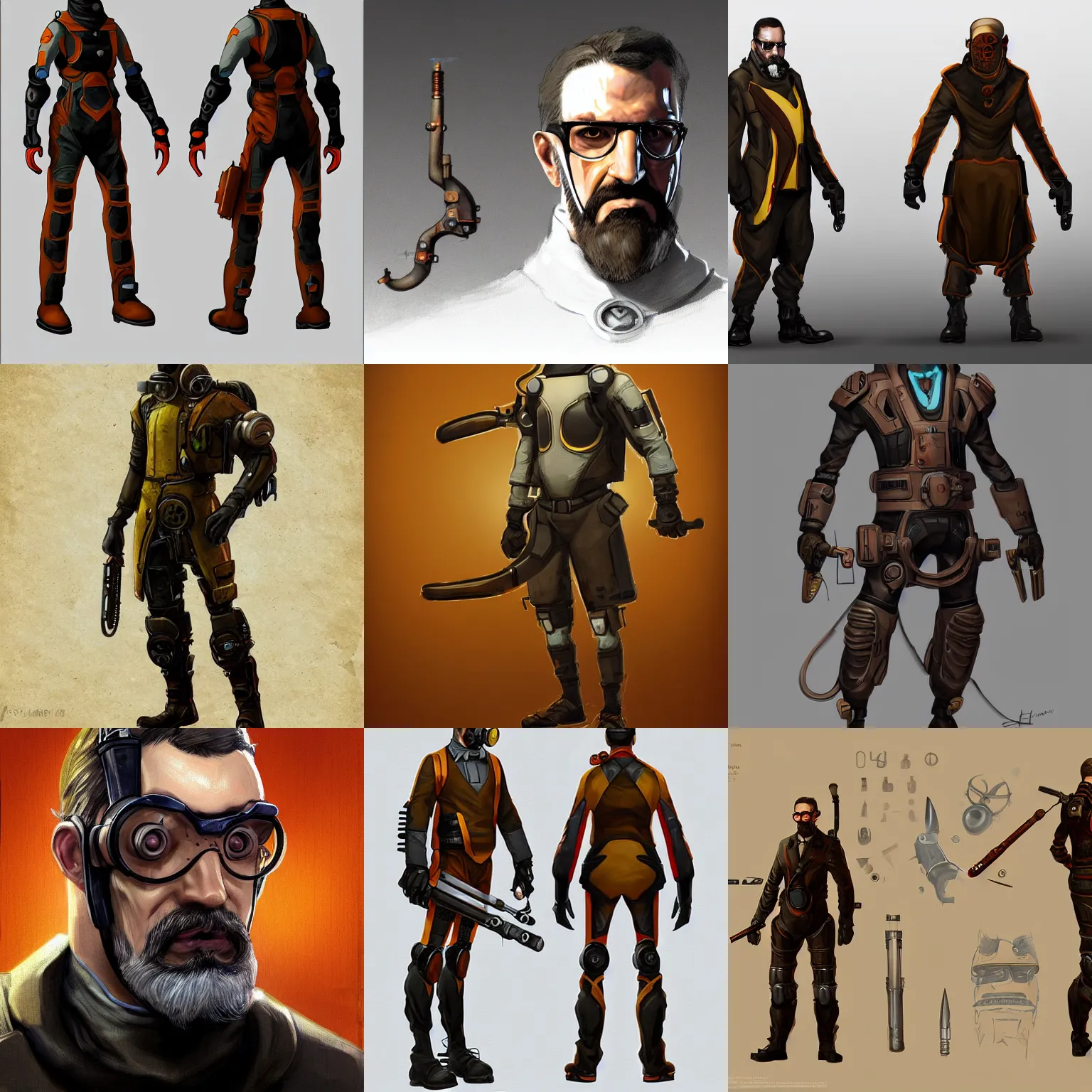 concept art of gabe newell in hev suit as gordon | Stable Diffusion ...