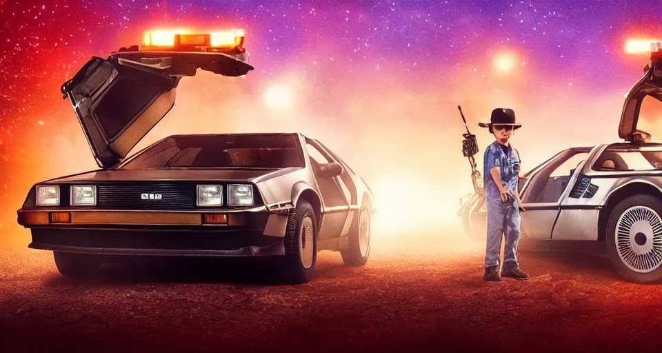 Image similar to the delorean in stranger things