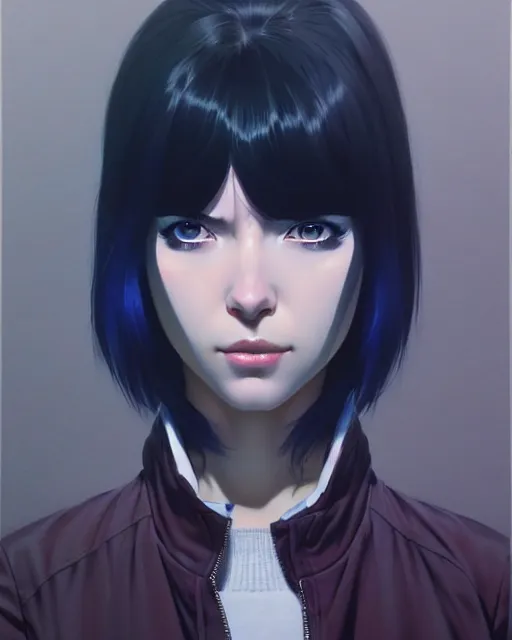 Image similar to dead inside!!!, fine - face, audrey plaza, realistic shaded perfect face, fine details. anime. realistic shaded lighting poster by ilya kuvshinov katsuhiro otomo ghost - in - the - shell, magali villeneuve, artgerm, jeremy lipkin and michael garmash and rob rey