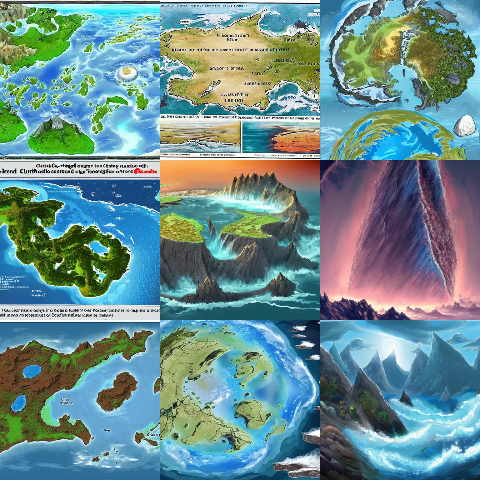 Prompt: this is a land on an unforgiving world of churning oceans and jagged coastlines. every habitable island is situated somewhere along the planet's equator where the weather is still volatile but more hospitable than any points to the north or south, fantasy art