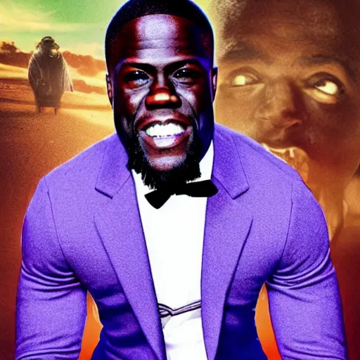 Image similar to kevin hart in the style of tim burton