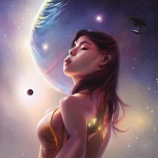 Prompt: Liminal space in outer space by Stanley Artgerm Lau