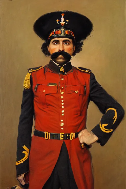 Image similar to full body portrait of the dictator of the phoenix suns, 1 8 8 9, in full military garb, oil on canvas by william sidney mount, trending on artstation