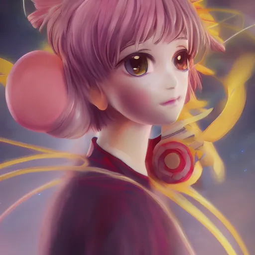 Image similar to Cardcaptor Sakura, portrait by loish and WLOP, octane render, digital art fantasy, trending on ArtStation