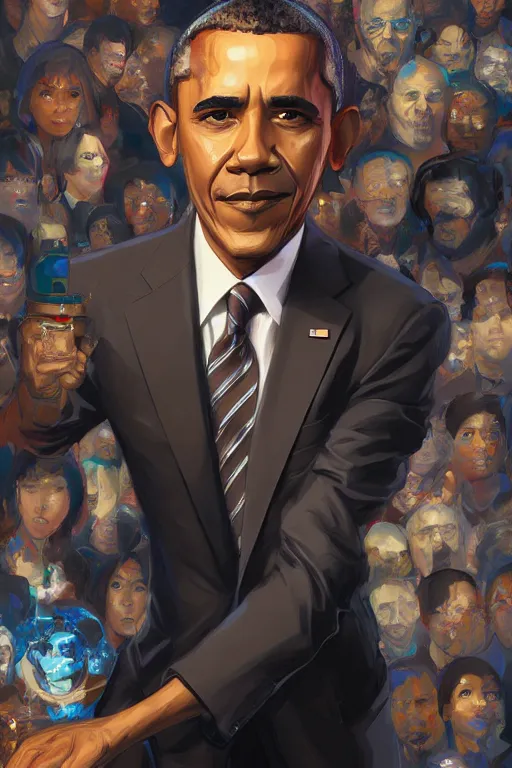 portrait of obama by artgerm, tooth wu, dan mumford, | Stable Diffusion ...