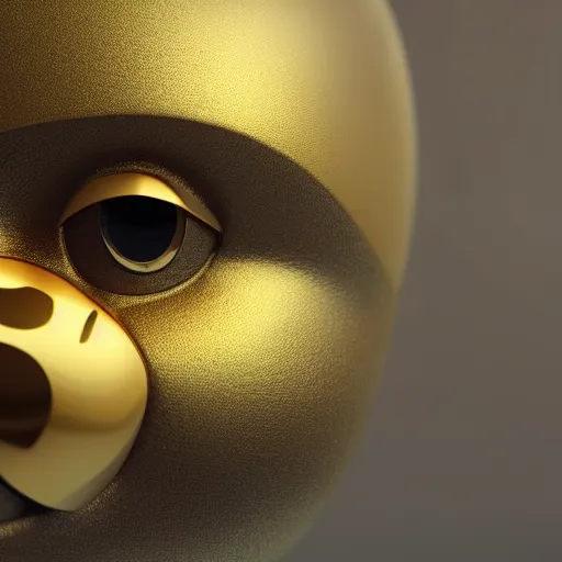 Image similar to sad golden emoji, full head shot, trending on artstation, octane render, insanely detailed, 8 k, hd