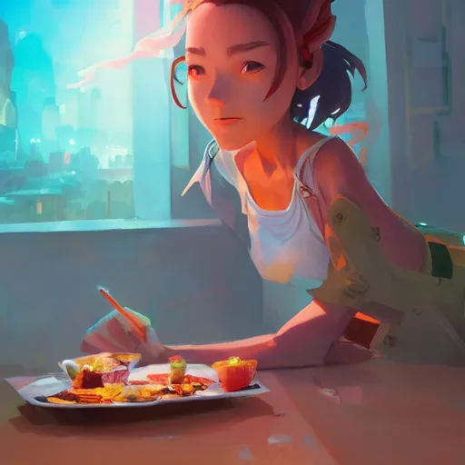 Image similar to hero world breakfast at tiffany's, behance hd by jesper ejsing, by rhads, makoto shinkai and lois van baarle, ilya kuvshinov, rossdraws global illumination