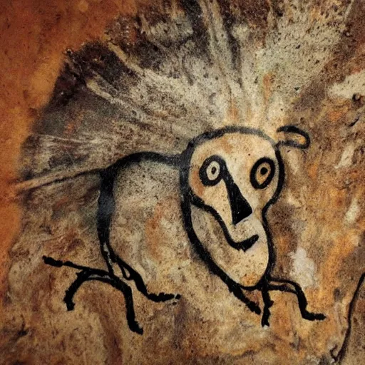Image similar to shaman in a bear mask, chauvet cave painting