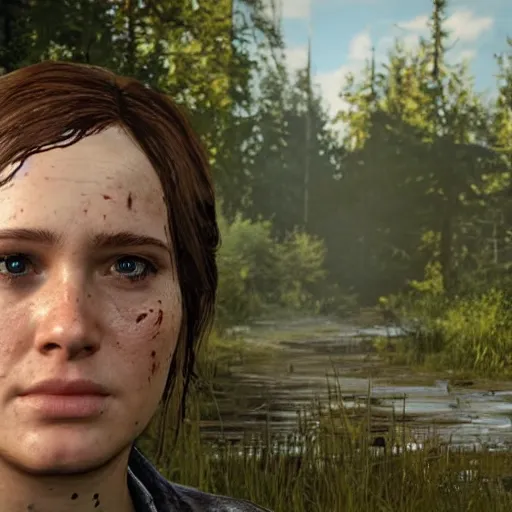 Prompt: an in-game screenshot of Adele as a character in The Last of Us 2