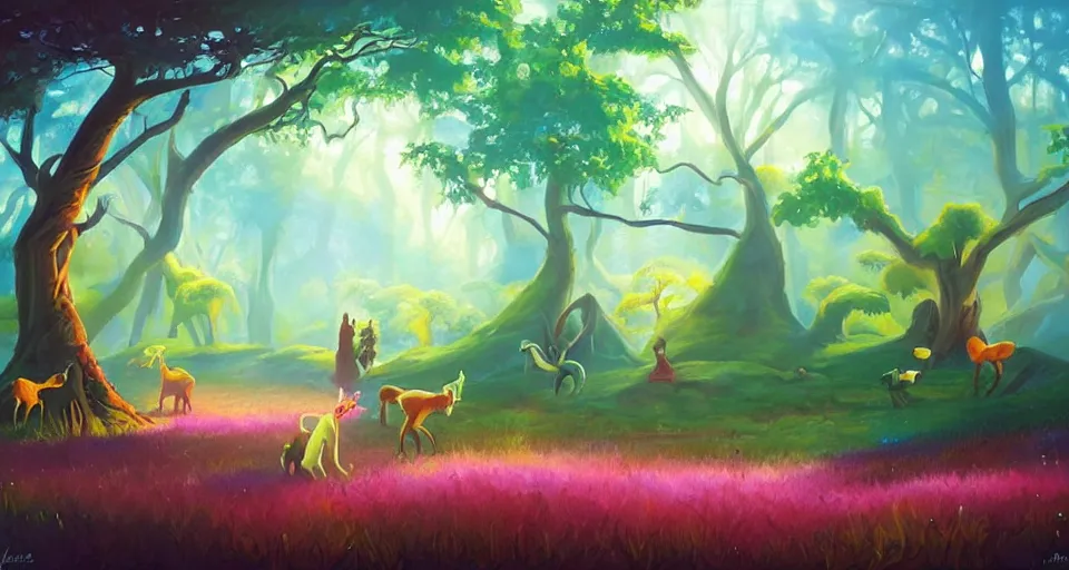 Image similar to Enchanted and magic forest, by RHADS