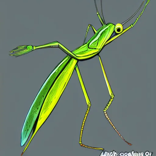 Image similar to a cyberpunk mantis