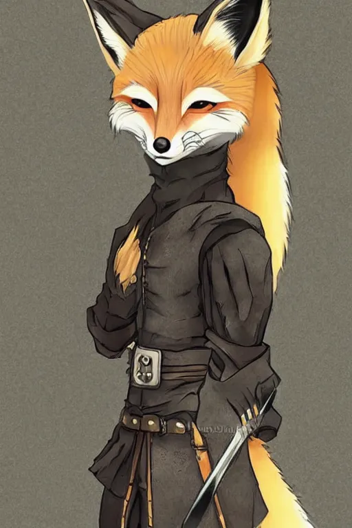 Prompt: manga art of an anthropomorphic medieval fox, half - tone, trending on pixiv, by paru itagaki