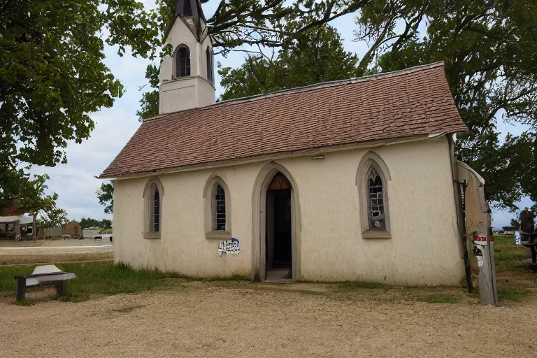 Image similar to the saddest little church in saint sanne