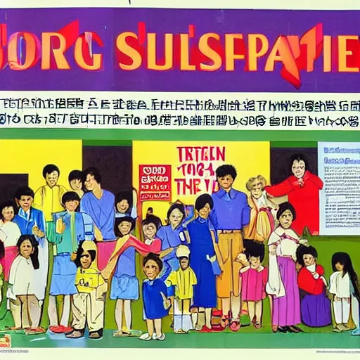 Image similar to a 1 9 9 0 s singapore public education poster