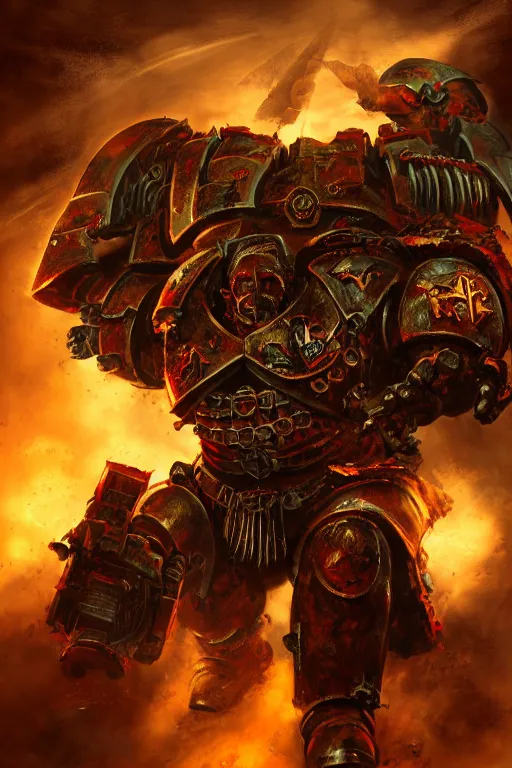 Image similar to a chaos space marine, warhammer 4 0 k, highly detailed, digital art, sharp focus, ambient lighting, trending on art station