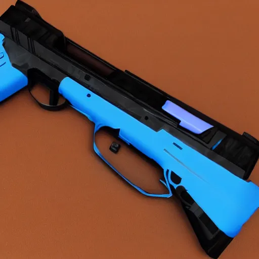 Prompt: blue glock in anime style