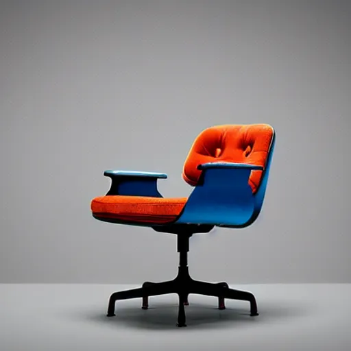 Prompt: an armchair by eames, designed in the style of the PlayStation 5
