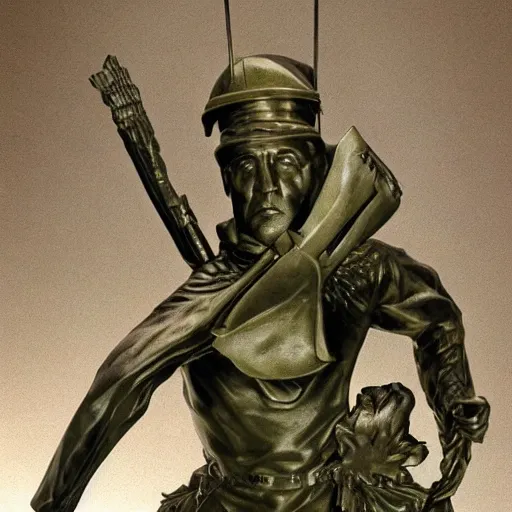 Image similar to sculpture of heroic war hero by stanisław szukalski