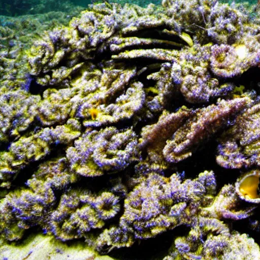 Prompt: horse mussel reef