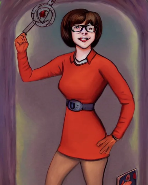 Image similar to a portrait of Velma Dinkley in the style of dungeons and dragons