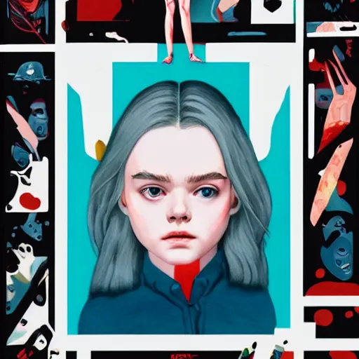 Image similar to Elle Fanning in Prey picture by Sachin Teng, asymmetrical, dark vibes, Realistic Painting , Organic painting, Matte Painting, geometric shapes, hard edges, graffiti, street art:2 by Sachin Teng:4