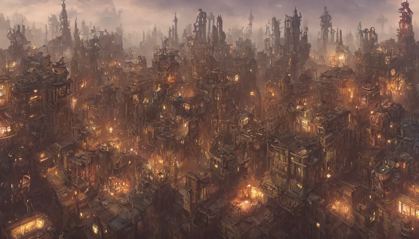 steampunk city, highly detailed, artstation, trending, | Stable ...