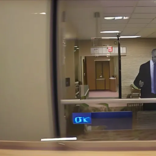 Prompt: Security Footage of Obama in a Bank, 40nm, shallow depth of field, split lighting, 4k,