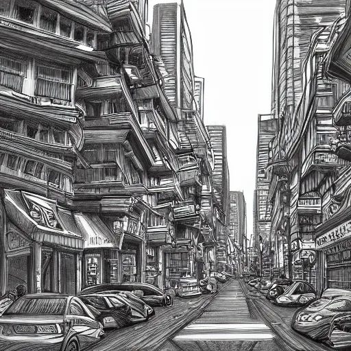 city street drawing