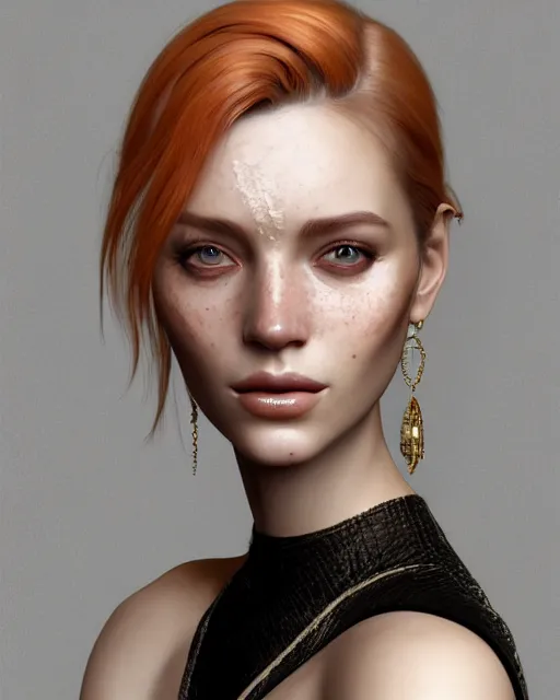 Image similar to beautiful digital painting of a stylish swedish socialite forest with high detail, real life skin, freckles, 8 k, stunning detail, works by artgerm, greg rutkowski and alphonse mucha, unreal engine 5, 4 k uhd