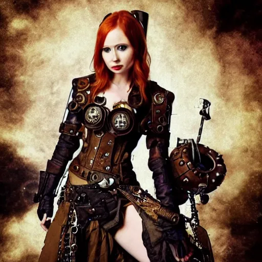 Image similar to photo of karen gillan as a steampunk amazon warrior