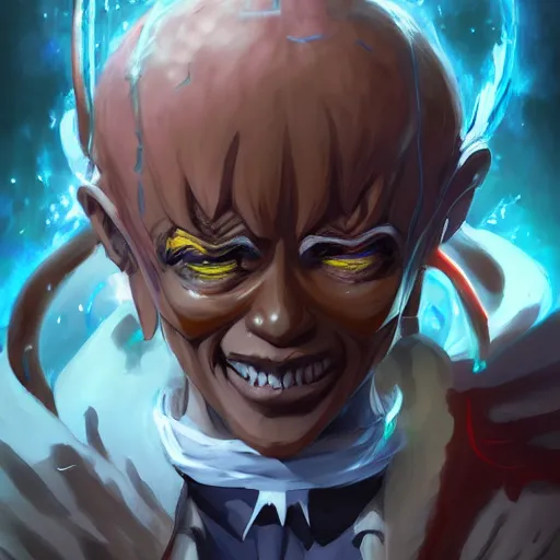 Image similar to anime portrait of obama as a yedi as an anime antagonist, dark fantasy, by Stanley Artgerm Lau, WLOP, Rossdraws, James Jean, Andrei Riabovitchev, Marc Simonetti, and Sakimichan, trending on artstation