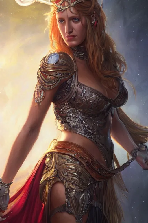 Image similar to ultra realistic illustration, blake lively as athena from baldurs gate and diablo, intricate, elegant, highly detailed, digital painting, artstation, concept art, smooth, sharp focus, illustration, art by artgerm and greg rutkowski and alphonse mucha