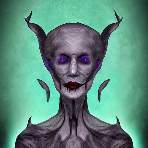 Image similar to Personification of evil, digital art