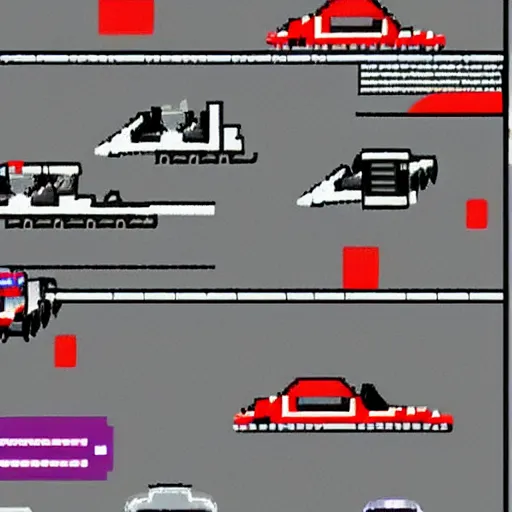Image similar to Blade runner 2042 car chase scene, cinematic, pixel art