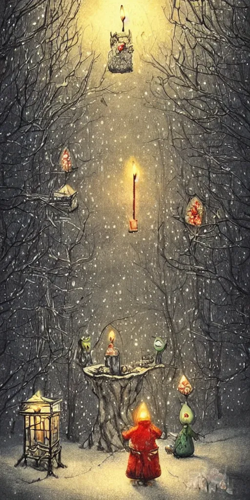 Image similar to a christmas candles scene by alexander jansson